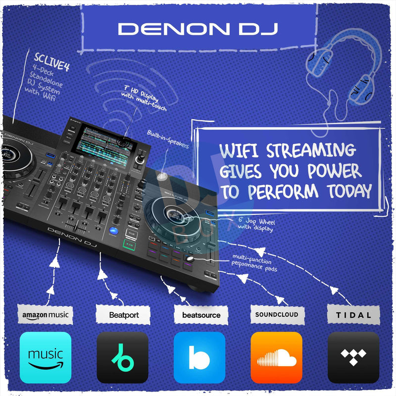 Wifi Streaming gives you power to perform on your Denon DJ SC Live 2 and SC Live 4 DJbox.ie DJ Shop