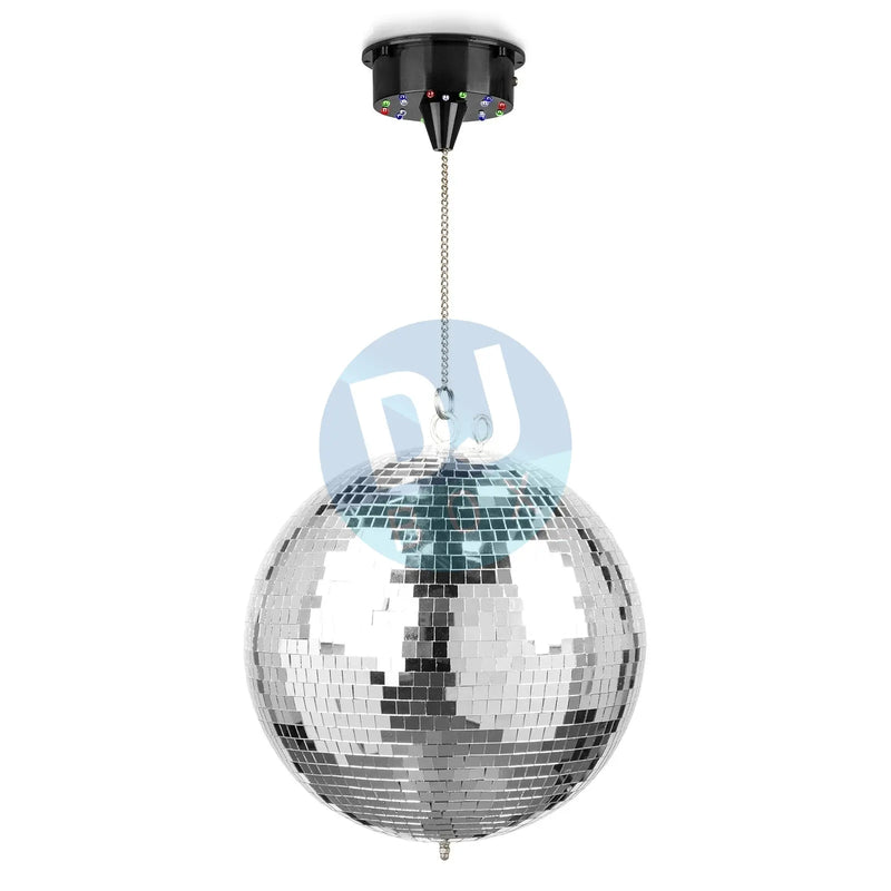 Fuzzix 30cm Mirrorball with LED light rotator at DJbox.ie DJ Shop
