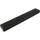 6 Gang Trailing Socket 13A Black