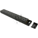 6 Gang Trailing Socket 13A Black