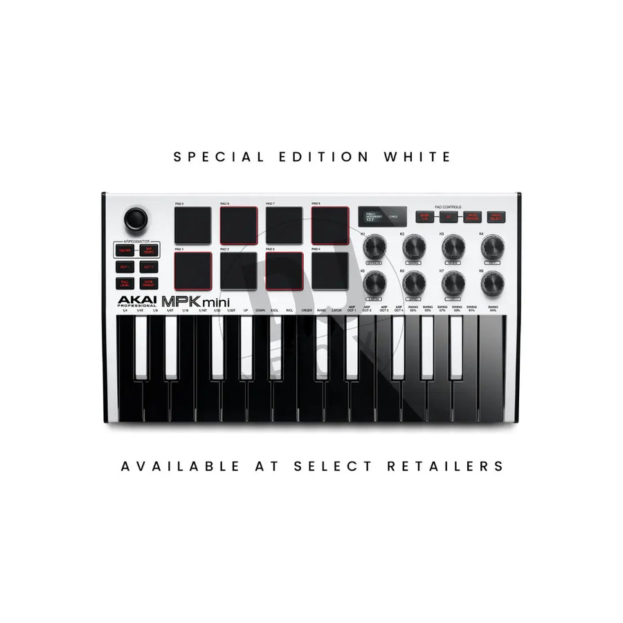 Akai Akai MPK Mini MK3 Keyboard Limited Edition White at DJbox.ie DJ Shop