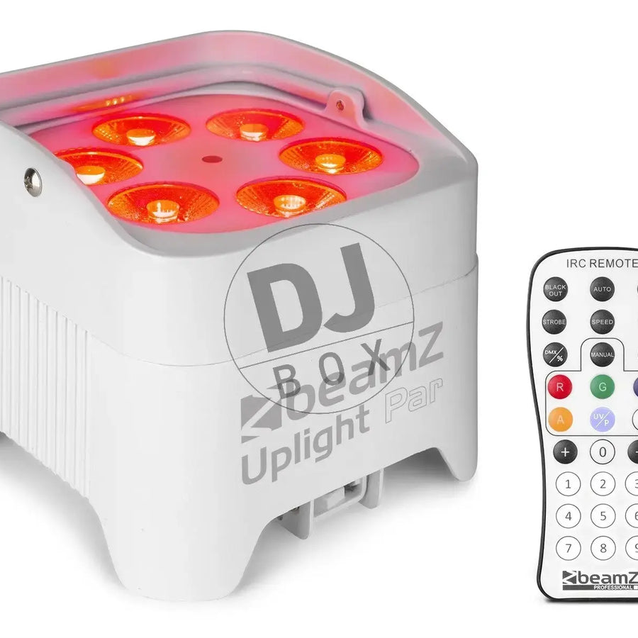 BeamZ BeamZ BBP96SW Battery Uplight Par 6x 12W WDMX at DJbox.ie DJ Shop