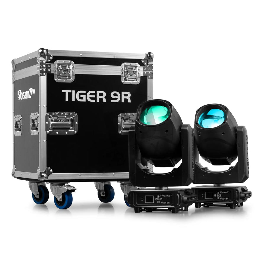 BeamZ BeamZ Pro Tiger 9R 260W Beam Moving Head 2pcs in Flightcase at DJbox.ie DJ Shop
