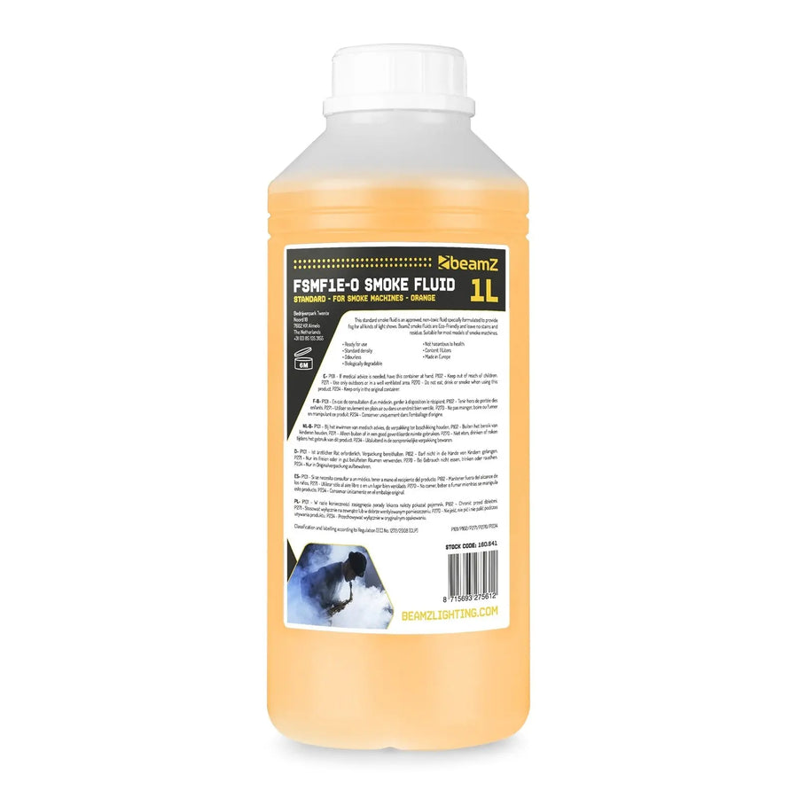 BeamZ Beamz FSMF1E-O Smoke Fluid 1L Standard Orange at DJbox.ie DJ Shop