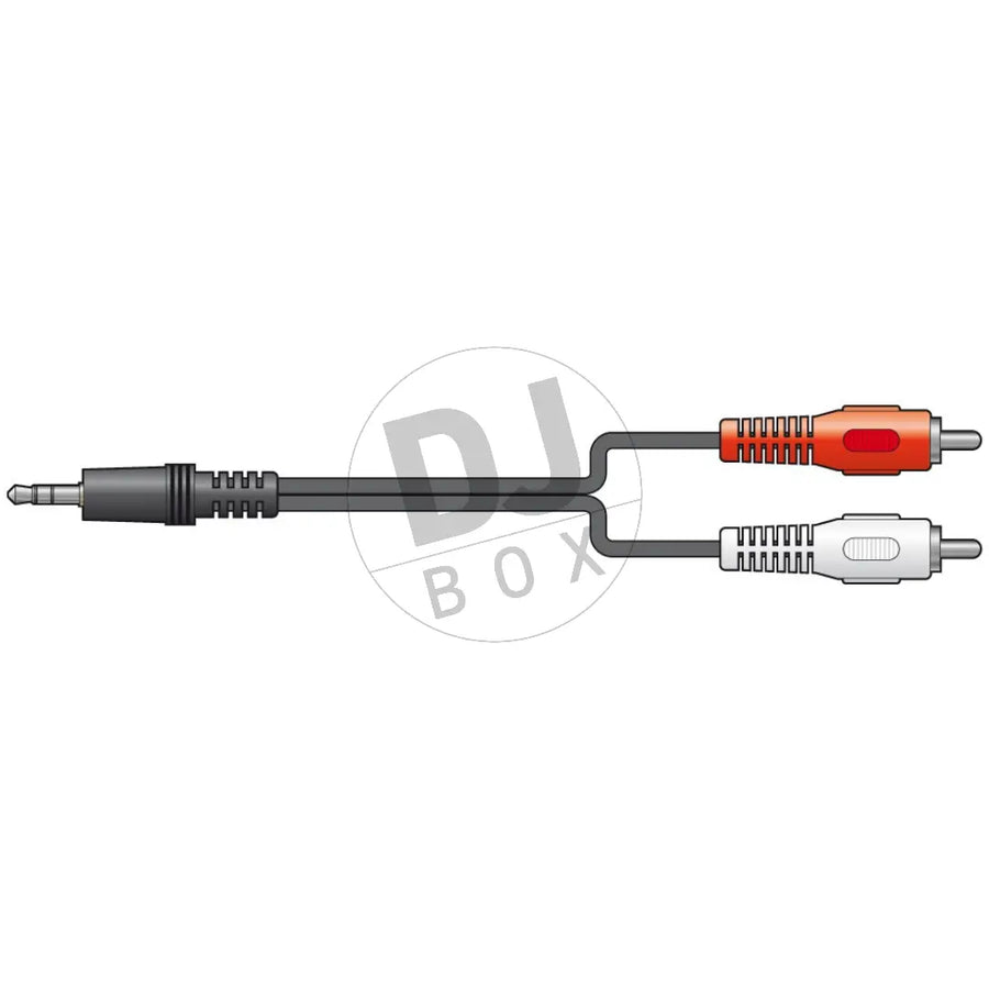 Vonyx CX405-1 Cable - 3.5mm stereo jack to 2 RCA (Aux Cable) at DJbox.ie DJ Shop