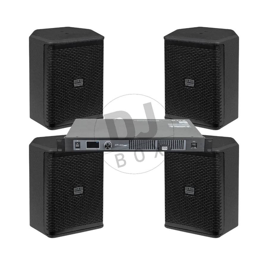 DAP Audio Café/Retail/Bar Premium Speaker Package - 4x Wall Speakers & Amp at DJbox.ie DJ Shop