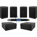 DAP Audio Café/Retail/Bar Premium Speaker Package - 4x8" Wall Speakers/Dual 8" Subwoofer & Amp at DJbox.ie DJ Shop