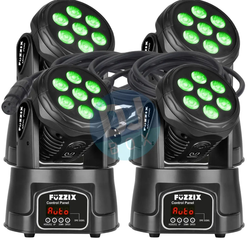 Fuzzix Fuzzix MHC706 Moving Head Wash 7×6W RGBW — Quad kit at DJbox.ie DJ Shop