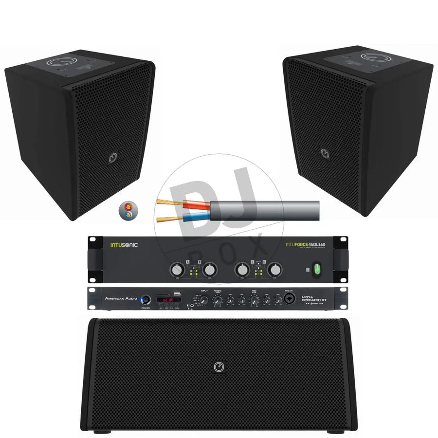 Intusonic Premium 2.1 Bar & Restaurant Sound System – 2x 6.5” Speakers + Dual 8” Subwoofer