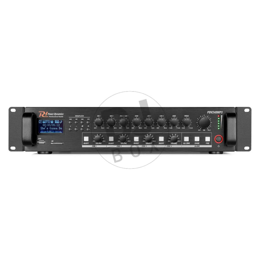 Power Dynamics Power Dynamics PDV240MP 240W/100V 4 zones PA Mixer Amp at DJbox.ie DJ Shop