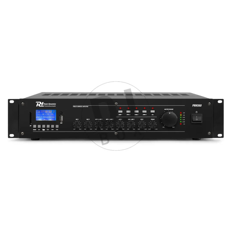 Power Dynamics Power Dynamics PRM360 Mixer-Amplifier 100V 6-CH Mixer-Amplifier 360W at DJbox.ie DJ Shop