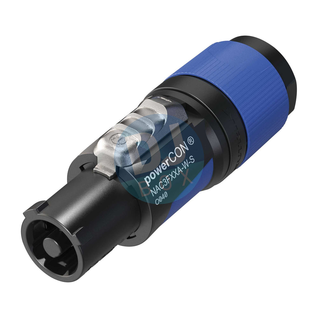 Neutrik NAC3FXXAW PowerCON A-type Cable Connector Blue at DJbox.ie DJ Shop