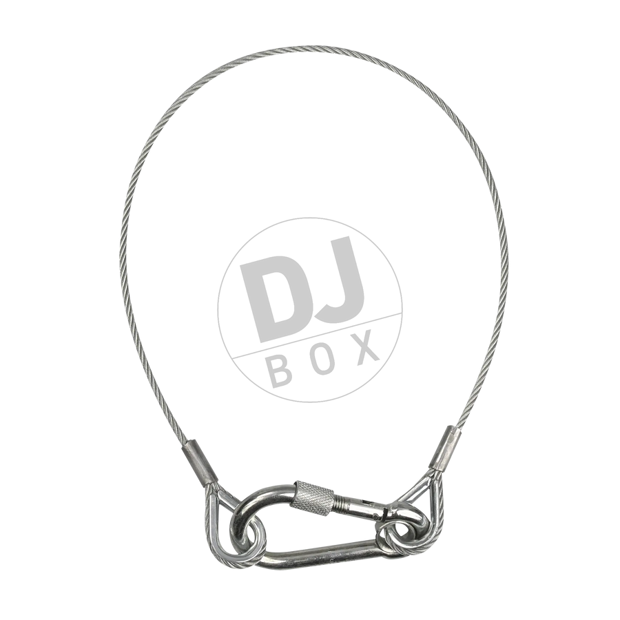 Showtec Showgear Safety Cable 6mm with Safety Ring 75cm – 60kg WLL at DJbox.ie DJ Shop