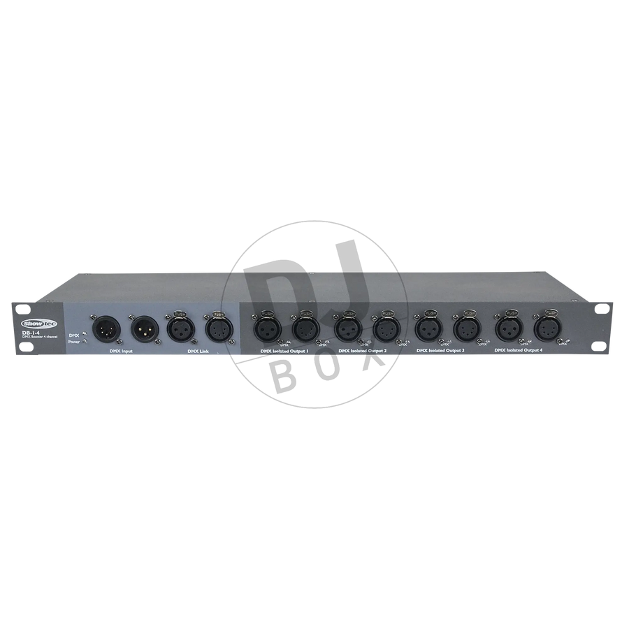 Showtec Showtec DB-1-4 4-Channel DMX booster 3-pin & 5-pin XLR at DJbox.ie DJ Shop