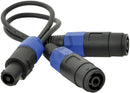 Citronic Speaker Splitter Lead Speaker Plug to 2 x Speaker Sockets 0.3m at DJbox.ie DJ Shop