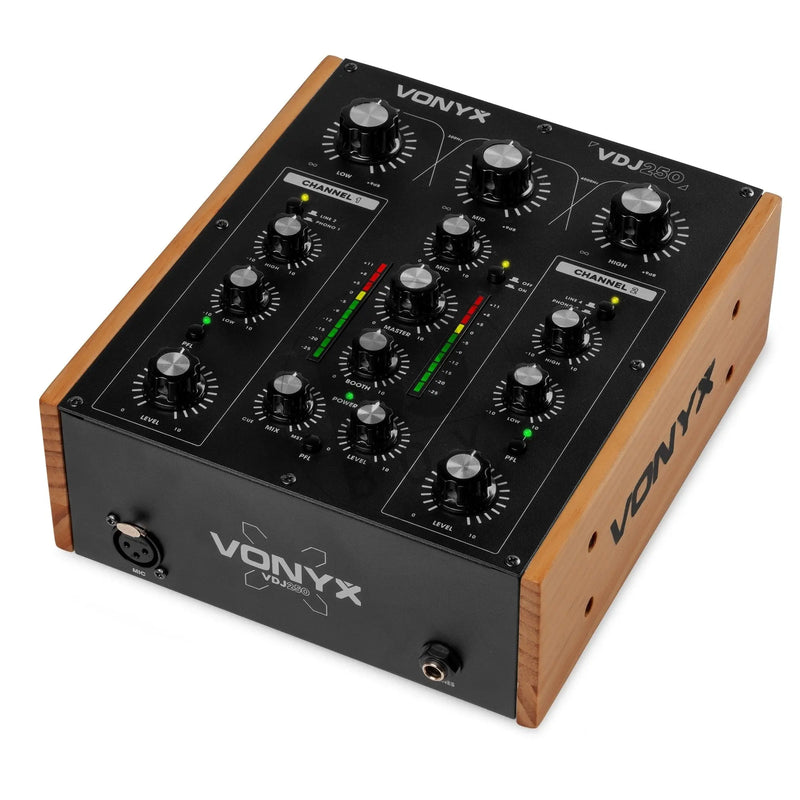 Vonyx VDJ250 2-Channel DJ Rotary Mixer - DJbox.ie DJ Shop