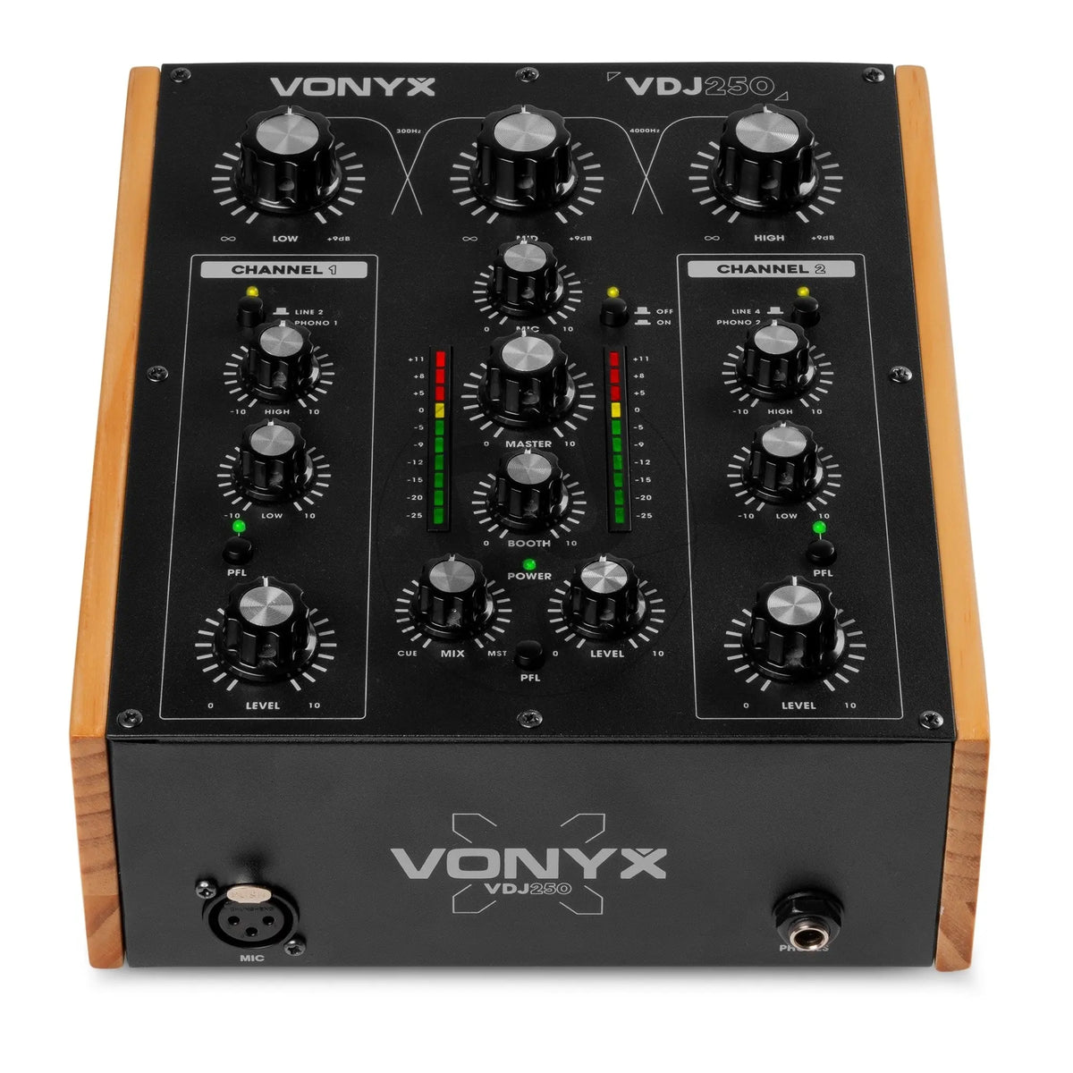 Vonyx VDJ250 2-Channel DJ Rotary Mixer - DJbox.ie DJ Shop