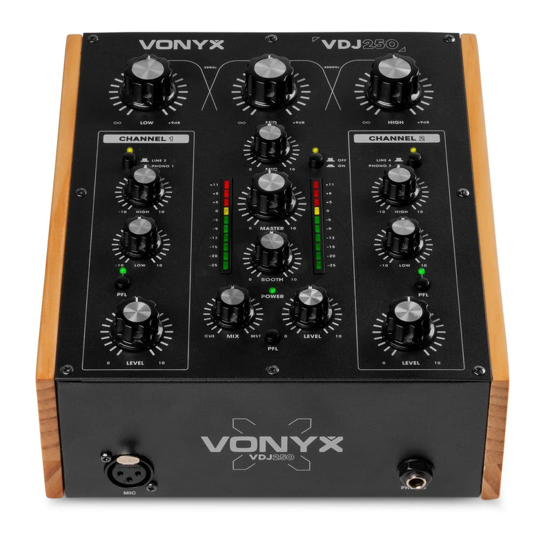 DJ Vonyx VDJ250 2-Channel DJ Rotary Mixer - DJbox.ie DJ Shop
