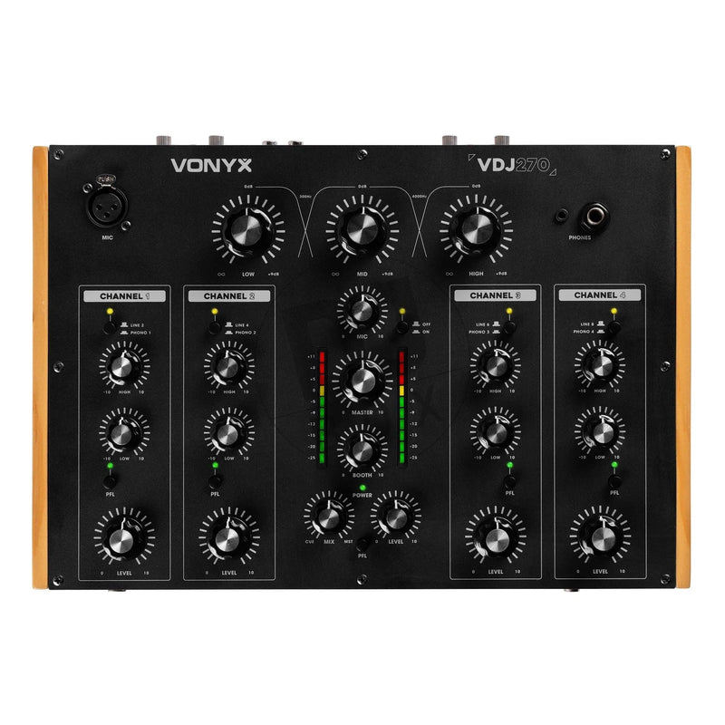 Vonyx VDJ270 4-Channel DJ Rotary Mixer - DJbox.ie DJ Shop