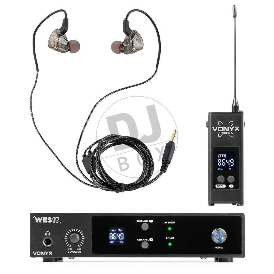Vonyx Vonyx WES15 Single Channel In Ear System UHF at DJbox.ie DJ Shop