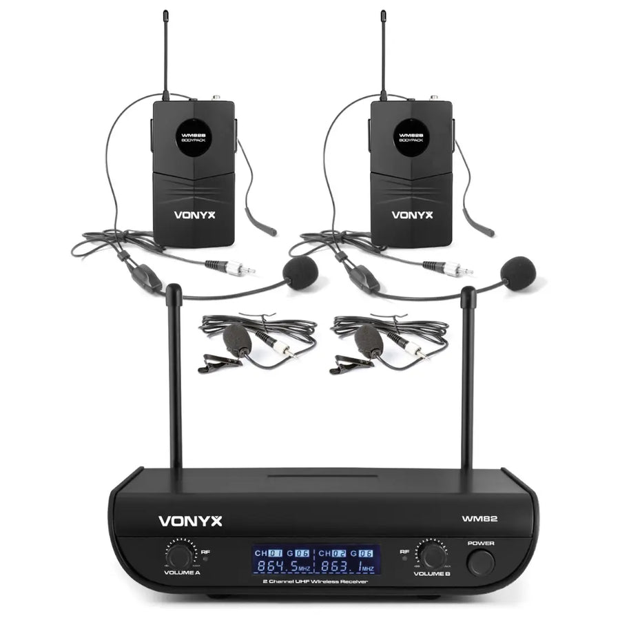 Vonyx Vonyx WM82B Digital Wireless Bodypack twin set at DJbox.ie DJ Shop