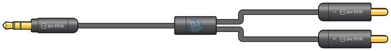 AV:Link 3.5mm Stereo Jack Plug to 2 x RCA Plugs Lead DJbox.ie DJ Shop