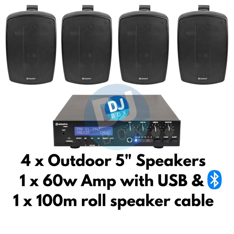 Adastra 4 speaker outdoor package - 100v line DJbox.ie DJ Shop