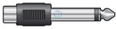 QTX Audio Adaptor RCA Phono Socket – 6.3mm Mono Jack Plug DJbox.ie DJ Shop