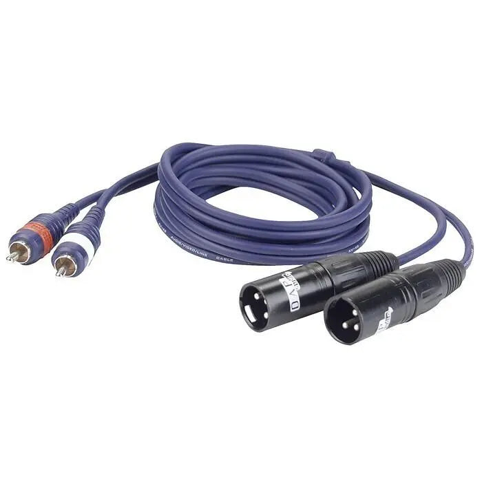 DAP Audio Audio cable - Male RCA phono to 3 pin male XLR cable - 3m DJbox.ie DJ Shop