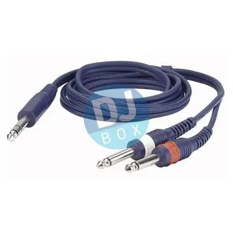 Audio Jack L R Audio cable stereo Jack to 2 mono Jack L/R - 3 meter at DJbox.ie DJ Shop