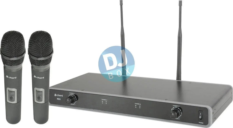 Chord Chord NU2 Handheld Dual UHF Wireless Handheled Microphone System DJbox.ie DJ Shop