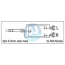 DAP Audio DAP XGA18 - Jack/M stereo to 2x RCA/F DJbox.ie DJ Shop
