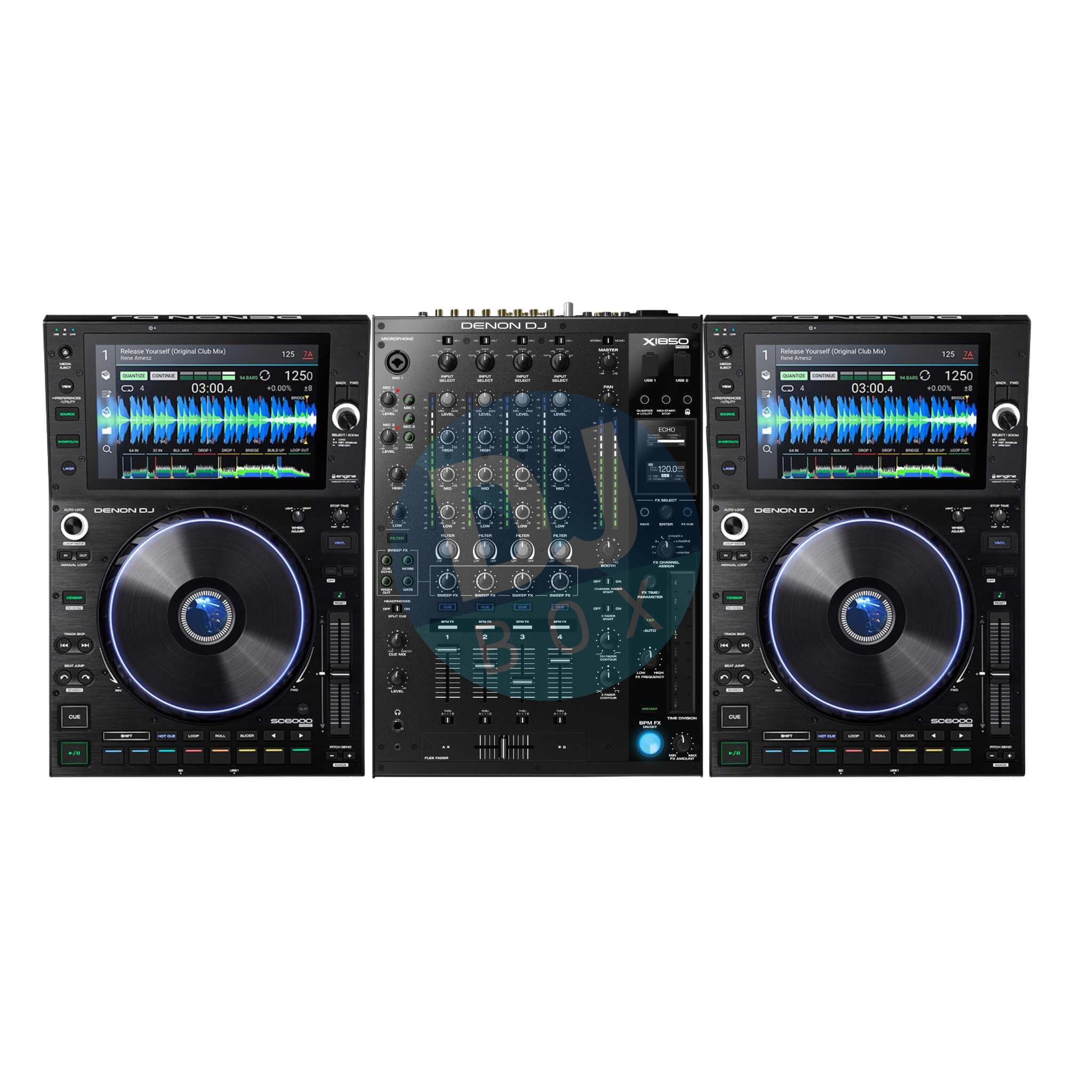Denon DJ 2 x SC6000 & 1 x X1850 mixer Club Package