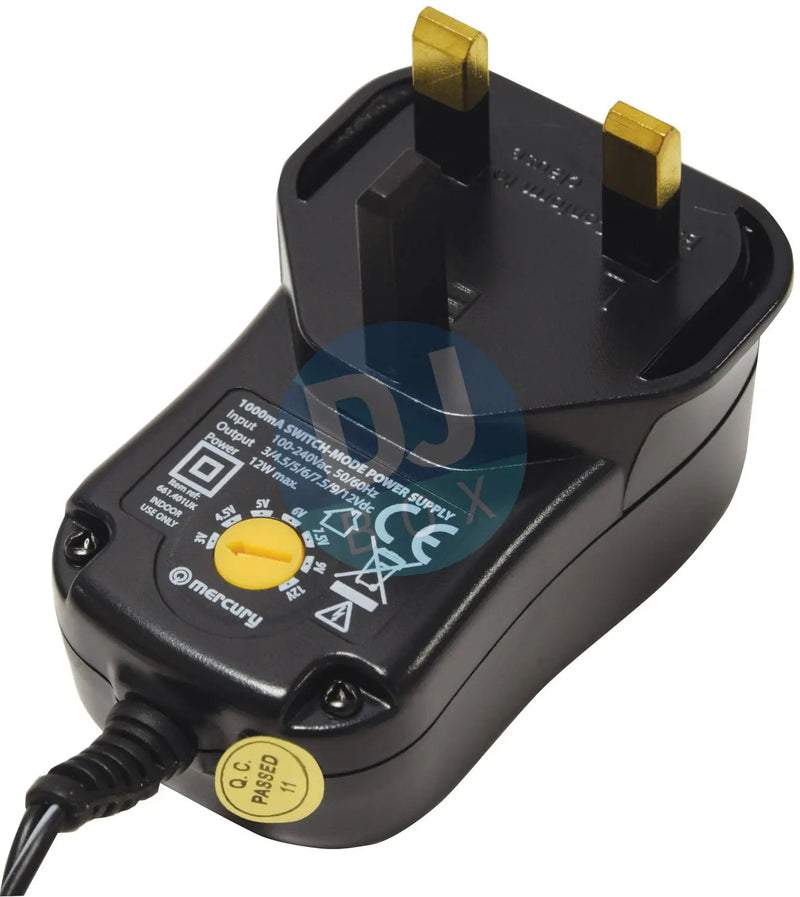 Energy Efficient UK Switch-mode Universal Power Supply 1000mA at DJbox.ie DJ Shop