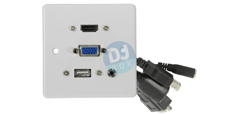 AV:Link Multimedia Wallplate with HDMI, VGA, USB and 3.5mm Audio Sockets DJbox.ie DJ Shop