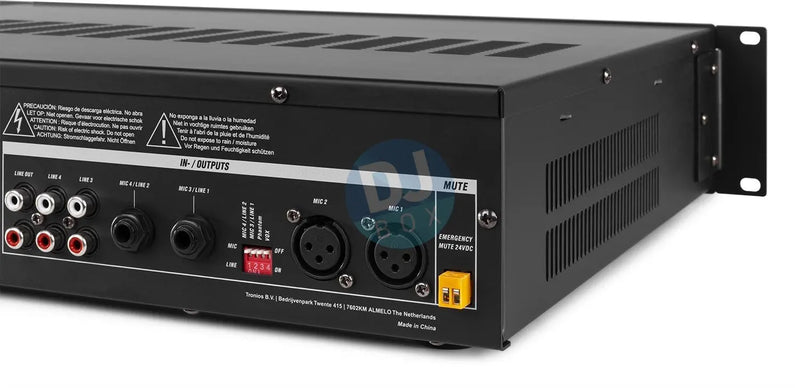 Power Dynamics PRM240 100V 6-CH Mixer-Amplifier 4-Zone 240W DJbox.ie DJ Shop