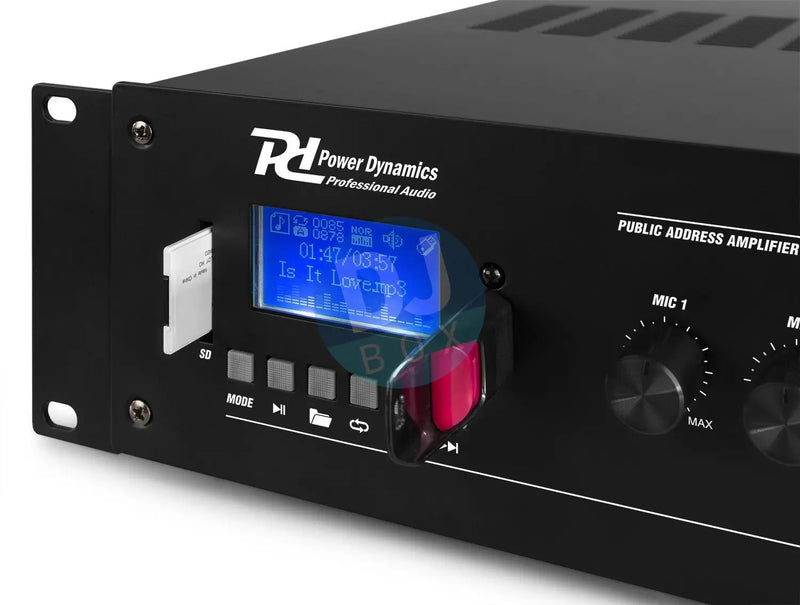 Power Dynamics PRM120 100V 6 Ch 120w mixer amplifier at DJbox.ie DJ Shop