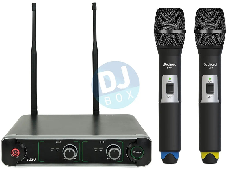 Chord SU20 Compact Dual UHF Microphone Sets DJbox.ie DJ Shop