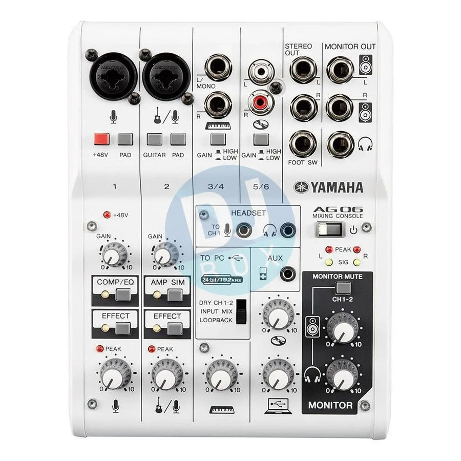 Yamaha Yamaha AG06 Multi-purpose 6-channel mixer/USB audio interface DJbox.ie DJ Shop